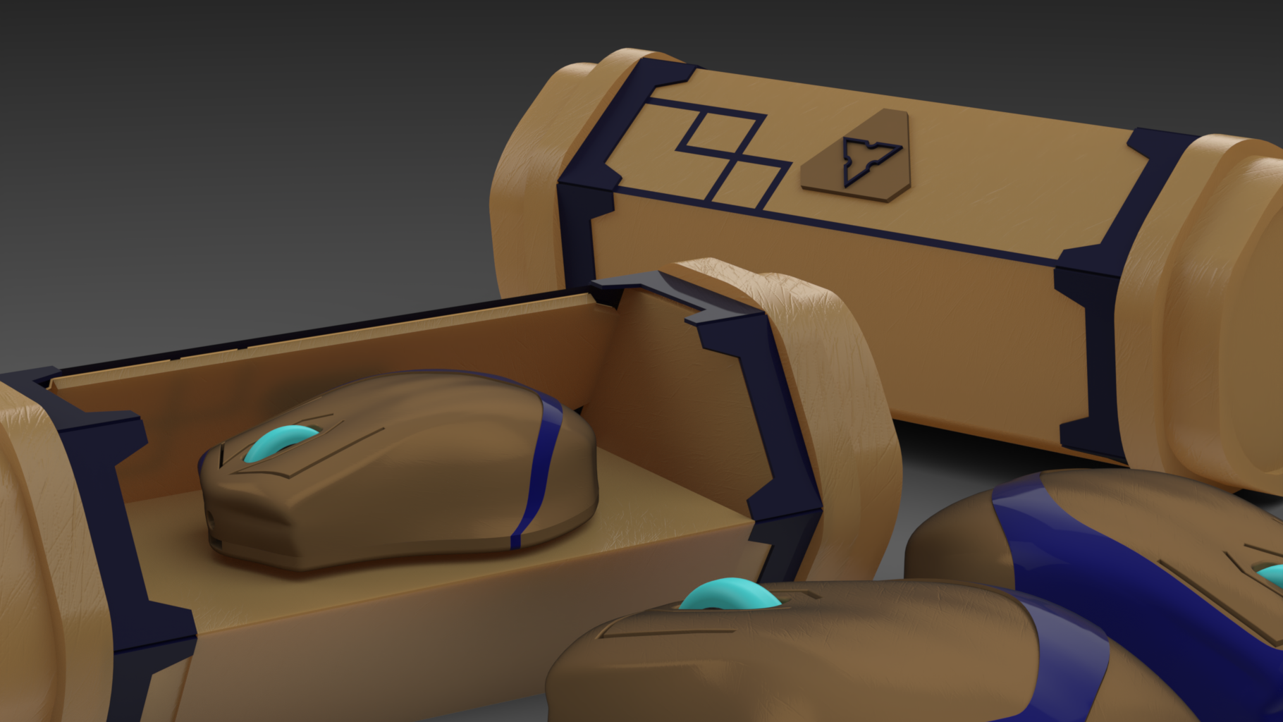 hex mouse project render in the box